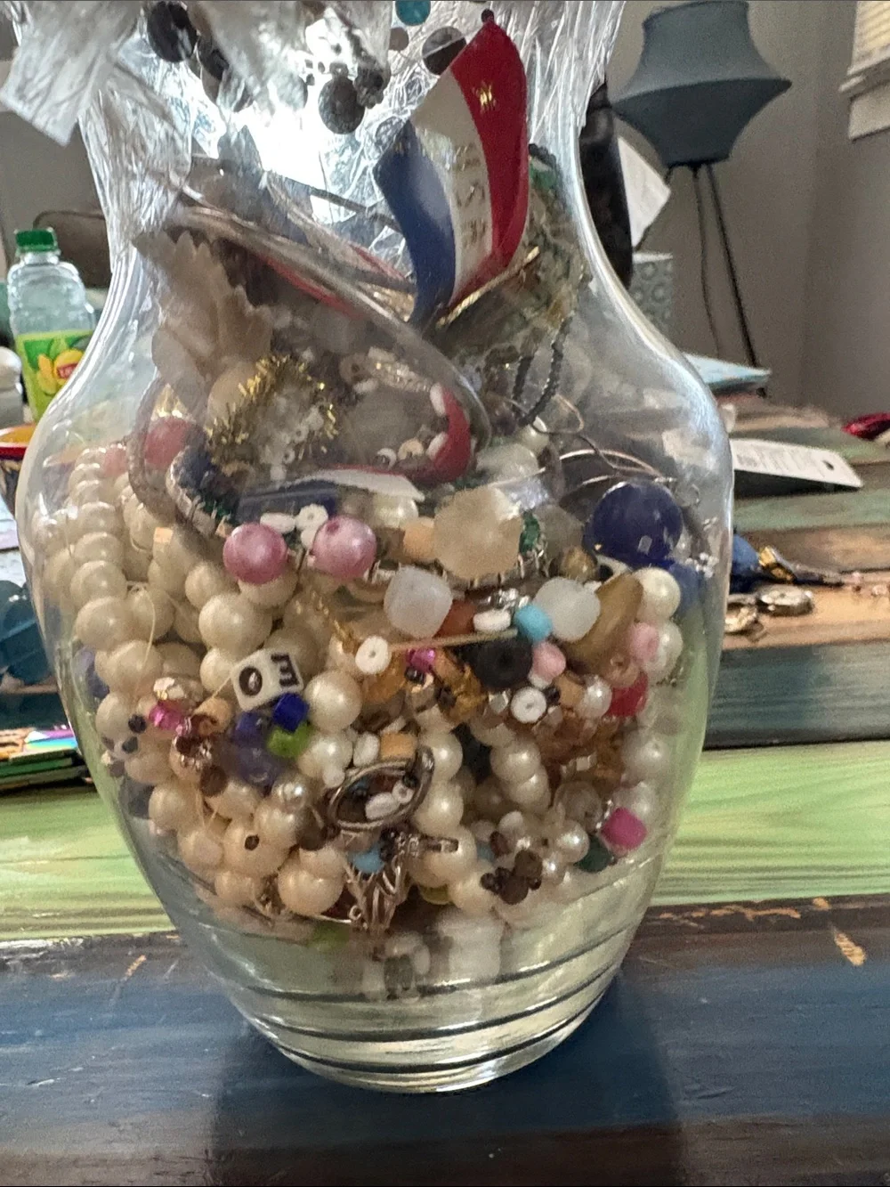 Asorted clear glass